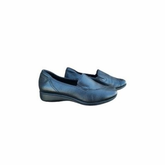 Clarks Shoes - Clarks Collection Black Leather May Poppy Casual Dress Shoe Loafer Slip On 11